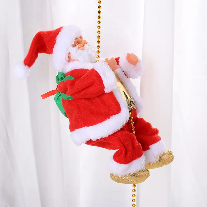 2022 Christmas Santa Electric Climbing Ladder Claus Hanging Xmas Ornament Christmas For Home Santa Claus Gift Toys