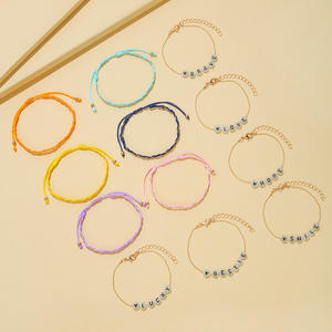 Juego <span class=keywords><strong>de</strong></span> 6 Pulseras Luminosas con Nombre Personalizado, Letras <span class=keywords><strong>de</strong></span> Amor, Cadena <span class=keywords><strong>de</strong></span> Metal Estilo Bohemia, Regalo para Mujer - Product Image 4