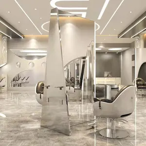Yicheng beauty the latest elegant silver double sided salon mirrors hair salon mirror station with high quality and cheap price