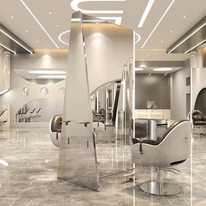 Yicheng Beauty, el Último Espejo de Salón Elegante de Doble Cara Plateado, Estación de Espejo para Peluquería con Alta Calidad y Precio Económico - Product Image 1