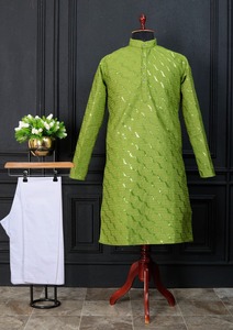 Ropa informal para fiesta de boda, tela Mono Banglory, Kurta tradicional y pesada para hombre con pijama, proveedor de la mejor calidad al por mayor - Product Image 2