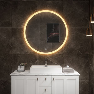 Miroir de salle de bain lumineux rectangle LED IP44 pour application d'hôtel moderne avec design graphique - Product Image 2