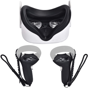 Kit de accesorios de silicona VR suave con cubierta facial y cubierta de controlador para <span class=keywords><strong>Oculus</strong></span> <span class=keywords><strong>Quest</strong></span> <span class=keywords><strong>2</strong></span> Touch Grips con correa de mano - Product Image 2
