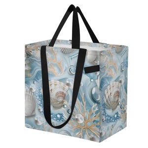 Bolso de Mano Grande Reutilizable para Mujer con Diseño de Conchas Hawaianas, Acolchado de Poliéster, con Logotipo Impreso Personalizado - Product Image 2