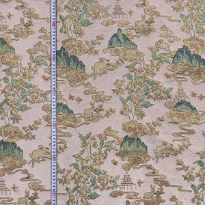 Tela Brocada Jacquard de Chenilla 100% Poliéster Pesado con Hilo Dorado y Plateado, Diseño Floral, Transpirable, Tejida para Sofás, Bolsos de Boda - Product Image 2