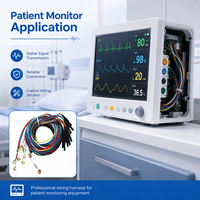 Rangkaian Kabel Silikon IP67 Multi Parameter untuk Monitor Pasien Medis Kustom, Konektor Bundar 10 Pin, OEM/ODM Wiring Harness