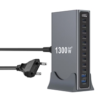 Pengisi Daya & Adaptor Terbaik dengan Ulasan Positif Universal Desktop QC3.0 140W 1300W GaN PD Charger 12 Port Desktop Charger untuk Laptop Hadiah
