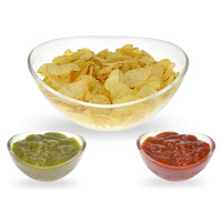 Ensemble de bols classiques en plastique PS résistant à la chaleur pour frites et sauces, salades et fruits, avec un grand bol de 3L et des bols à sauce de 180ml