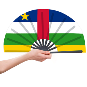 พัดไม้ไผ่พับได้ลายธงชาติสาธารณรัฐแอฟริกากลาง ขายส่ง สำหรับงานคาร์นิวัล งานแต่งงาน งานเทศกาล งานปาร์ตี้ ตัวแทนท่องเที่ยว - Product Image 4