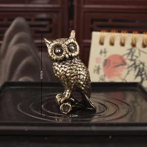 Brass Owl Figurine Solid Animal Sculpture Home Decoration <b>Desktop</b> Ornament Tea Pet Gift Souvenirs - Product Image 3