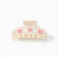 Pince à cheveux pour filles, mignonne, faite à la main, en acétate, motif cœur, papillon et cerise, pour chignon volumineux, type pince requin