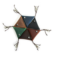 Bolsa de couro triangular para moedas, acessório decorativo com chaveiro para moedas