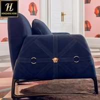 Italie minimalisme extérieur Designer canapé chaise ensemble doux blanc velours fauteuil pour villa