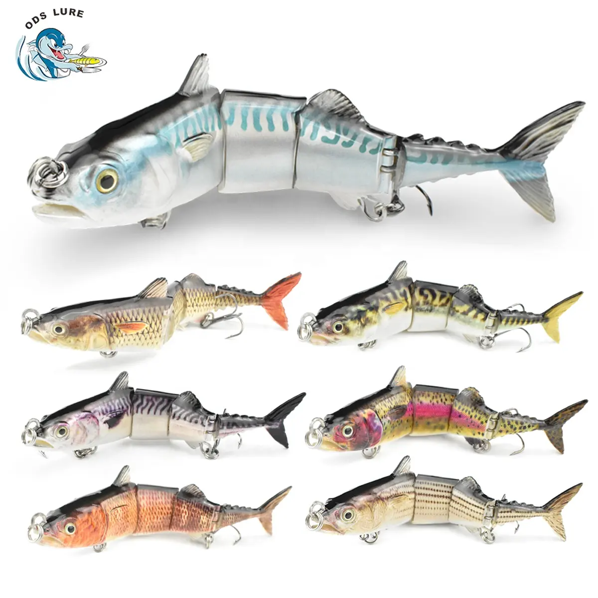 ODS snodato Bass Fishing Bait per acqua salata pesca d'acqua dolce Swimbait quattro sezioni tonno Lure esche da pesca in plastica dura