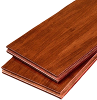 Revêtement de sol carbonisé en bambou massif Finition semi-brillante mate Motif de parquet Intérieur Couleur naturelle Ménages imperméables