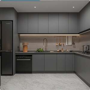 Meubles de cuisine modernes minimalistes de style 2025, petits, complets, sur mesure, en mélamine, en forme de L, avec évier - Product Image 2