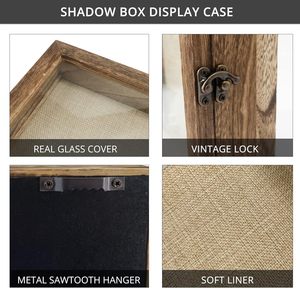 Caja de Madera Vintage con Efecto de Sombra |   Vitrina con Cierre para Exhibición de Flores Secas/Especímenes |   OEM Personalizado para Decoración del Hogar y Regalos - Product Image 3