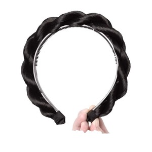 Bandeau torsadé pour femmes avec coiffure tressée, perruque naturelle rehaussant la hauteur, bandeau pour cheveux - Product Image 1