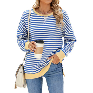 Sudadera con capucha estampada de talla grande para <span class=keywords><strong>mujer</strong></span>, con logo personalizado, cuello redondo, holgada, larga, para otoño - Product Image 4