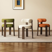 Chaise de salle à manger moderne en bois massif avec dossier rembourré en frêne blanc, légère, pour la maison et les salons