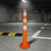 Poteau de délimitation auto-alimenté avec film réfléchissant haute intensité en PE, lumière d'avertissement pour la sécurité routière nocturne