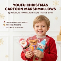 Bonbons guimauves personnages de dessins animés de Noël, sachets individuels, multicolores, vente en gros, collation, marque privée