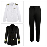 Chemise blanche ULTAC toutes saisons, uniforme de pilote, de steward, de personnel de bord, manches longues, polyester, tenue de service, uniformes de compagnie aérienne