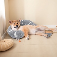 Coussin pour animaux de compagnie PAIPET Question Mark pour chats et chiens, coussin moelleux demi-lune pour le soutien du cou, toutes saisons, motif lune et étoiles