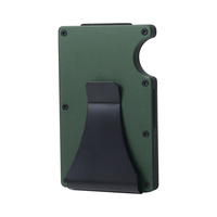 Portefeuille minimaliste pour homme en alliage d'aluminium avec blocage RFID et pince à billets en métal, fin et léger, porte-cartes