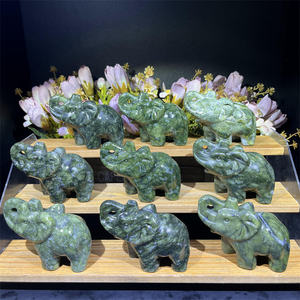 Bulk Atacado Serpentina Animais Escultura Artesanato De Cristal Natural Cura Quartzo Elefante para Decoração - Product Image 2