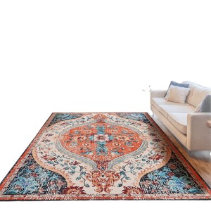 พรมปูพื้นลายเหรียญโบฮีเมียน วาน ซินหลง รูปทรงสี่เหลี่ยมผืนผ้า ผลิตจากกำมะหยี่คริสตัล กันลื่น เหมาะสำหรับห้องนั่งเล่น ตกแต่งบ้าน - Product Image 4