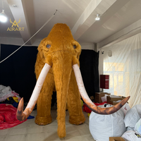 Modèle de ballon gonflable en peluche longue pour exposition sur la faune, décoration gonflable d'éléphant poilu animal sauvage
