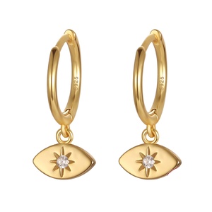 NUEVOS Aretes de Aro con Estrella de Diamantes CZ <span class=keywords><strong>Brillantes</strong></span> de Plata de Ley 925 para Mujer, 2024 - Product Image 1
