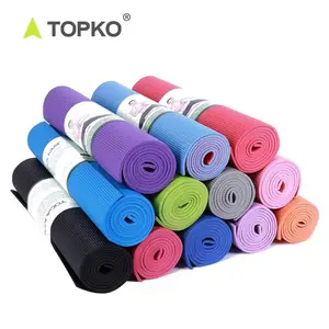 TOPKO مخصص مطبوعة رخيصة صديقة للبيئة سجادة بيلاتس دي اليوغا الجملة PVC طوي حصيرة اليوغا مع سجادة يوجا بشريط حمل