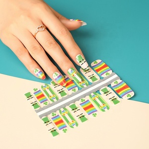 Nueva llegada <span class=keywords><strong>ST</strong></span> Patrick día novedad verde tréboles de uñas de Arte de uñas decoración para chica etiqueta engomada del clavo - Product Image 3