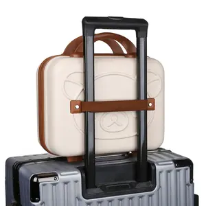 Lovely Cartoon Bear Portable Luggage Case Handbag Portable 14 Inch Cosmetic Box Makeup Organizer Travel Bag