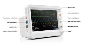 Monitor de Paciente Portátil, Monitor de Signos Vitales, Monitor Médico Multiparamétrico, Equipo Médico de ECG para Cabecera de Cama - Product Image 3