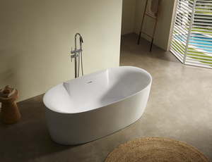 Bañera Acrílica de Alta Calidad, Acabado Brillante, Fácil de Limpiar, Diseño Moderno y Personalizado, con Desbordamiento, para Baño de Hotel - Product Image 3