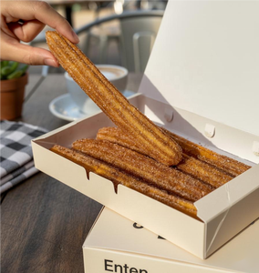 Khay giấy hộp cá và khoai tây chiên Waffle bánh CHURROS Donut giấy bao bì hộp với Dip ly khay - Product Image 1