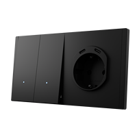 Interrupteur mural Touchmi 86*157mm en plastique, double interrupteur 2/3 voies avec prise allemande et ports USB