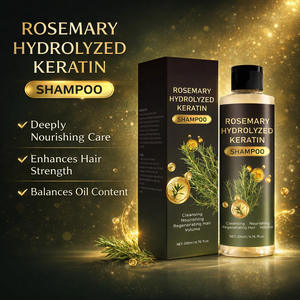 Shampoo à la kératine hydrolysée à la rosemaine 200ml, shampooing réparateur nettoyant en profondeur, emballage neutre - Product Image 2