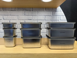 New Hot Bán thép không gỉ tươi-giữ hộp hiện đại đa mục đích lưu trữ kim loại cruser ăn trưa Bộ đồ ăn Crisper - Product Image 2