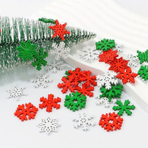 Adornos Navideños de <span class=keywords><strong>Madera</strong></span> con Copos de Nieve Coloridos, Hechos a Mano, para Decorar Árboles y Bolas de <span class=keywords><strong>Navidad</strong></span> - Product Image 3