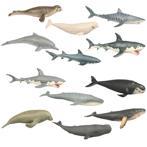 Tiburón blanco de juguete de plástico de PVC para niños, ballena realista, animales de Mar, de peluche, alta calidad - Product Image 1