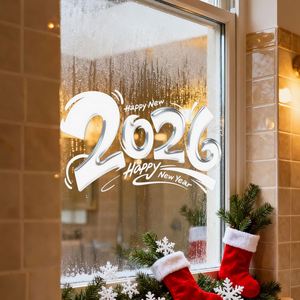 Pegatinas de Pared de Bienvenida para el Año Nuevo 2026, Decoración de Vidrio Visible por Ambos Lados para Tiendas, Salas de Estar y Festivales - Product Image 6