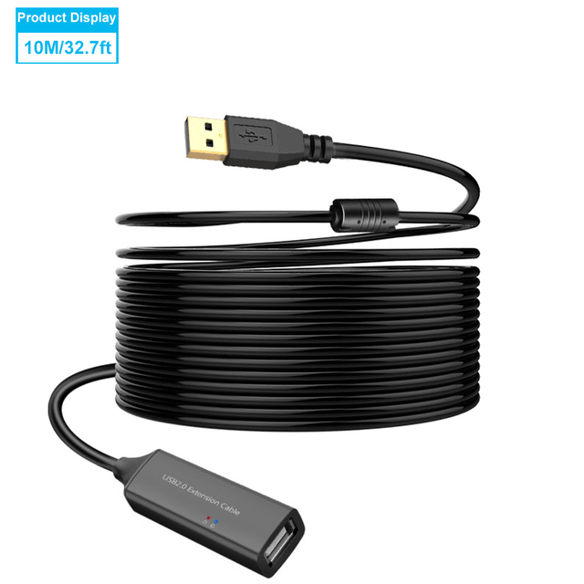 10 Meters/32 Feet Active USB Extension Cable 2.0 Male to Female with a Extension Chipset Signal Booster Active Extension Cord