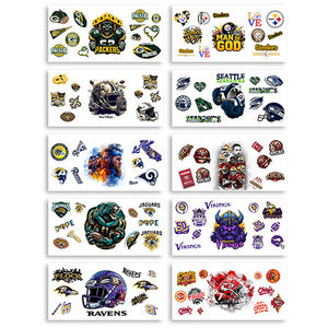 Gobelet à bière DIY sur le thème du rugby de 400 ml avec autocollants UV, <span class=keywords><strong>verre</strong></span> borosilicate à double paroi, gobelet créatif pour les fans de sport, pour les bars sportifs et les fêtes - Product Image 6