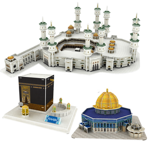 Ensemble <span class=keywords><strong>de</strong></span> modèles architecturaux saoudiens, jouets islamiques pour enfants, puzzle 3D à assembler soi-même, jouet miniature Kaaba, ensemble <span class=keywords><strong>de</strong></span> construction Kaaba - Product Image 1