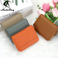 Dompet wanita, kapasitas besar kulit sapi ritsleting dompet koin kulit asli kualitas tinggi penutup ritsleting kartu kredit