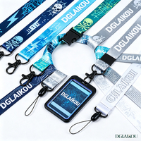 Porte-clés personnalisé imprimé sur mesure, cordon de cou, médaille, lanières en polyester par sublimation avec logo personnalisé